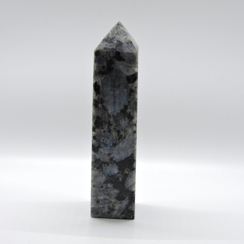Larvikite - Gray / Blue - Natural Crystal - 4 Sided 5.5" Tower